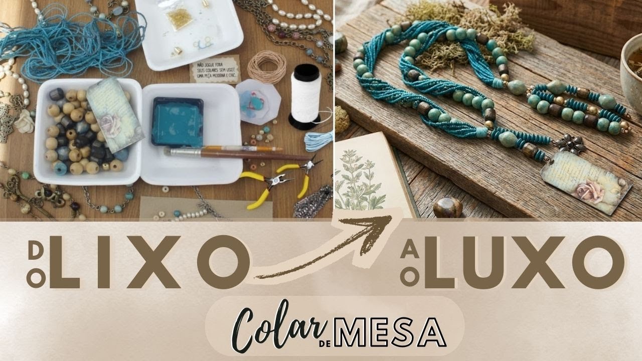 NÃO JOGUE FORA! 🚫💎Transformei Bijuterias Velhas em um COLAR DE MESA DE LUXO✨