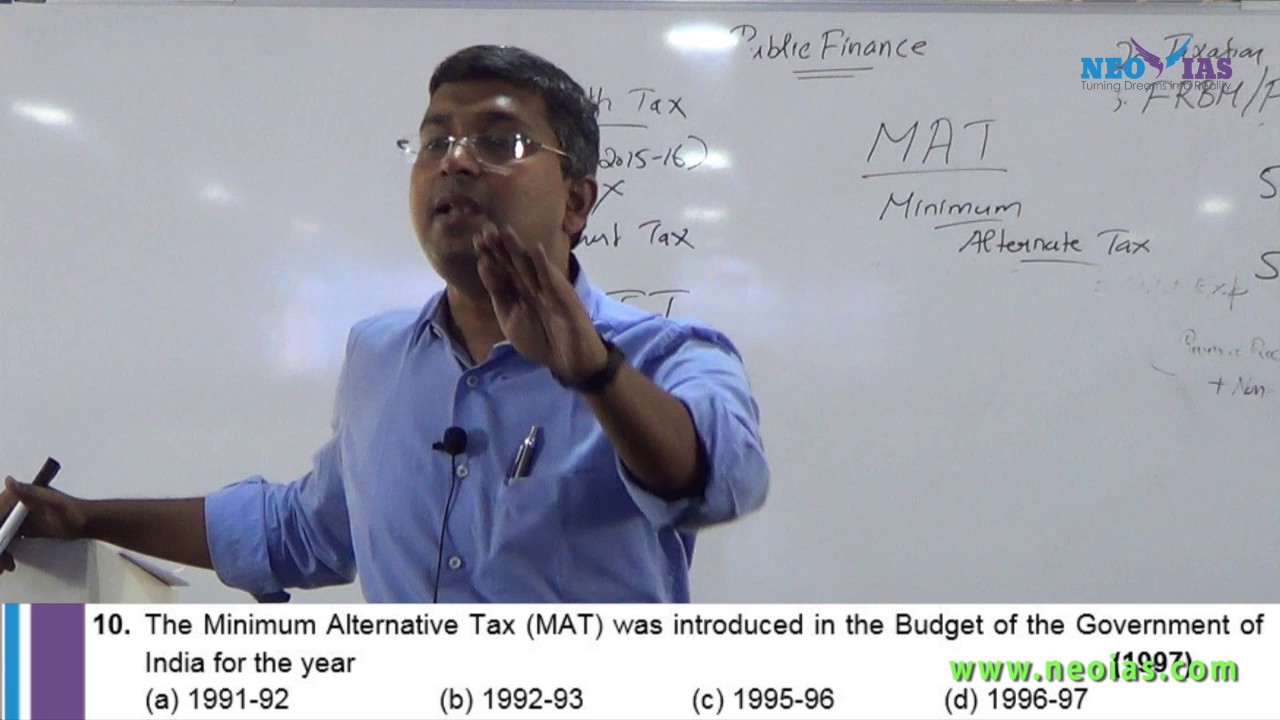 Minimum Alternate Tax | Public Finance | Indian Economy | Part 6