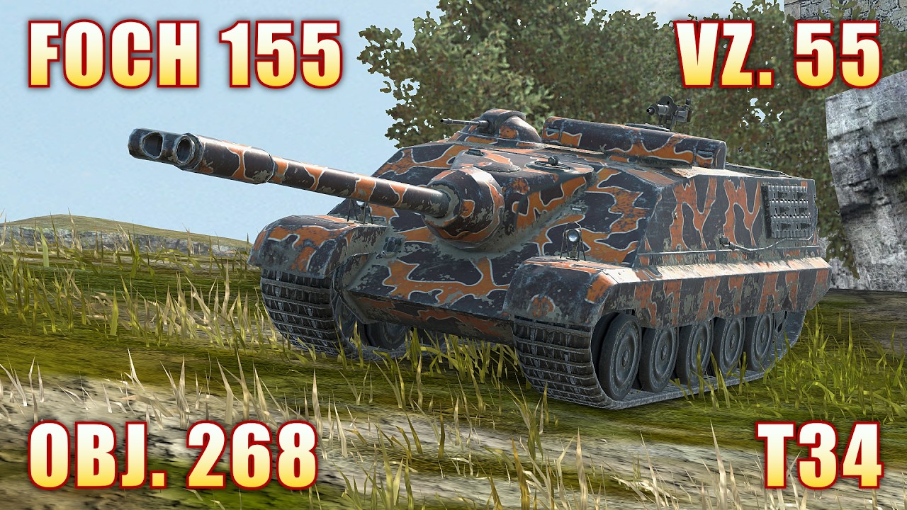 FOCH 155 ● VZ. 55 ● OBJ. 268 ● T34 | World of Tanks Blitz Gameplay #worldoftanksblitz