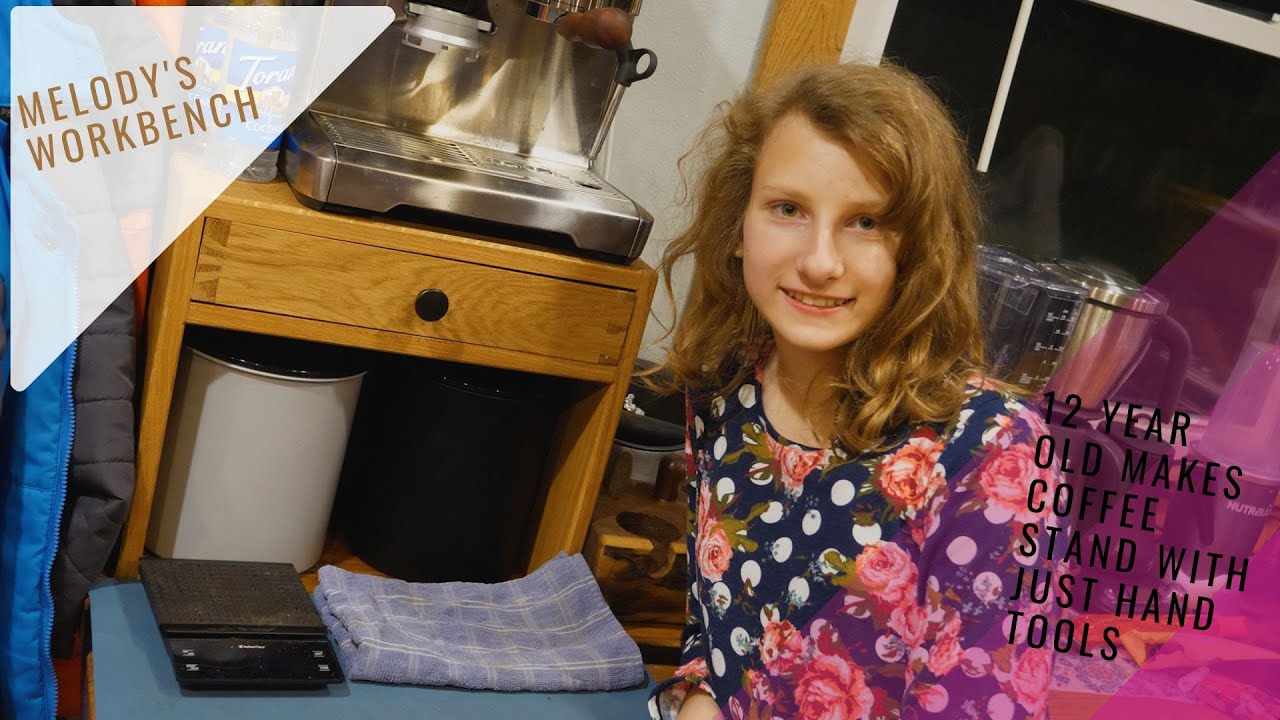 12 year old makes coffee stand with just hand tools