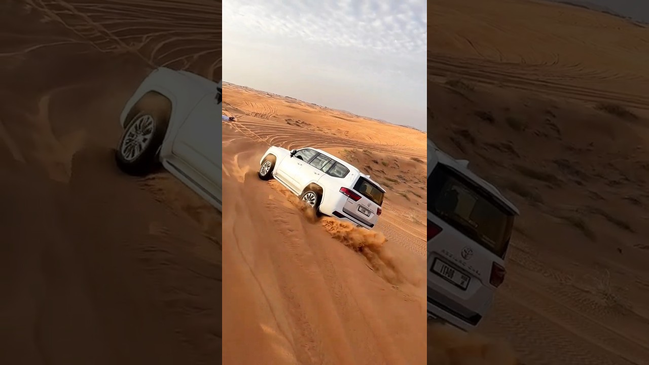 Toyota Land Cruiser LC300 ZX. New 2025 Upcoming Toyota Land Cruiser. Dubai desert Offroading view.