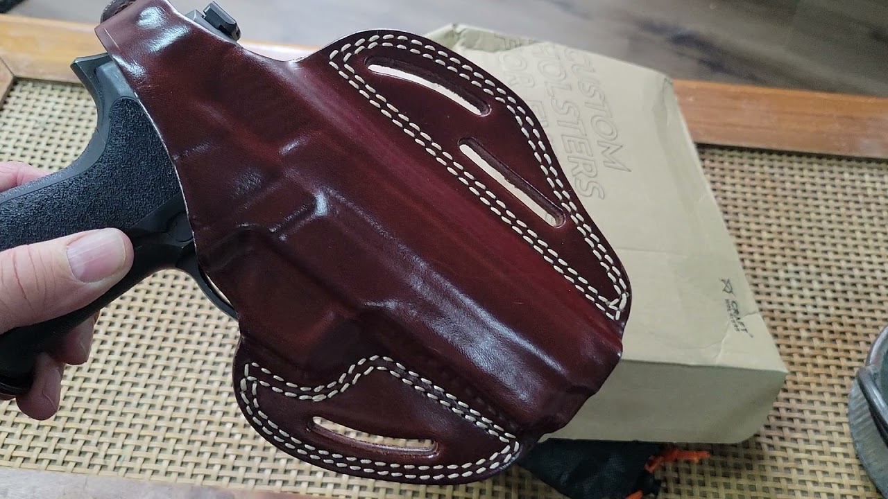 Craft Holsters two position pancake Italian leather thumb break holster review...BBQ ready!