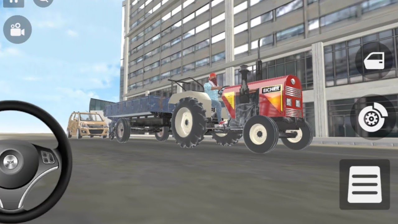 City Road Tractor Driving | Eicher Tractor Trolley Heavy Load Challenge 🚜🔥