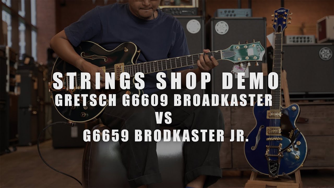 STRINGS SHOP DEMO : GRETSCH G6609 BROADKASTER VS G6659 BRODKASTER JR.