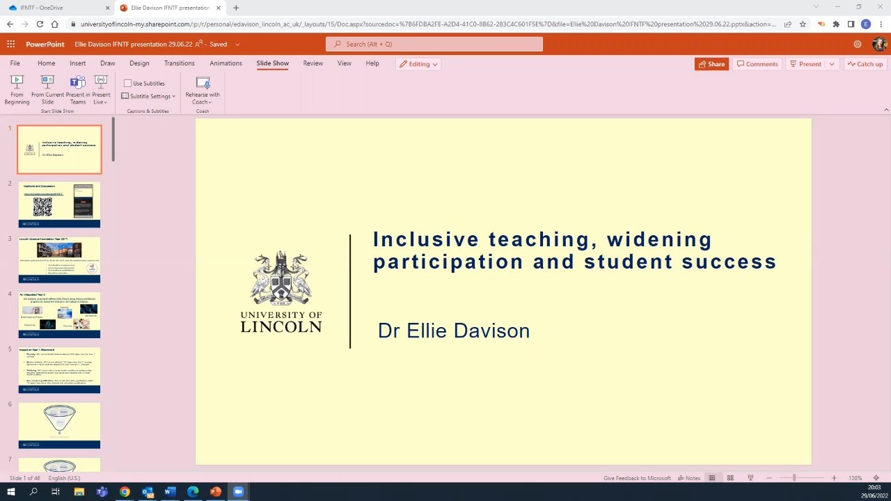 IFNTF - Inclusive teaching practice, widening participation and closing the attainment gap