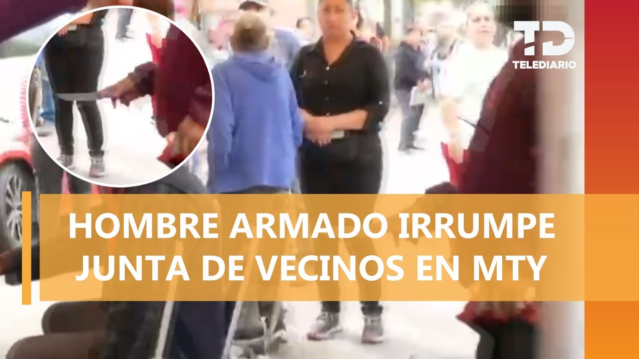 Hombre amenaza con cuchillo a asistentes en reunión de vecinos y autoridades en Monterrey