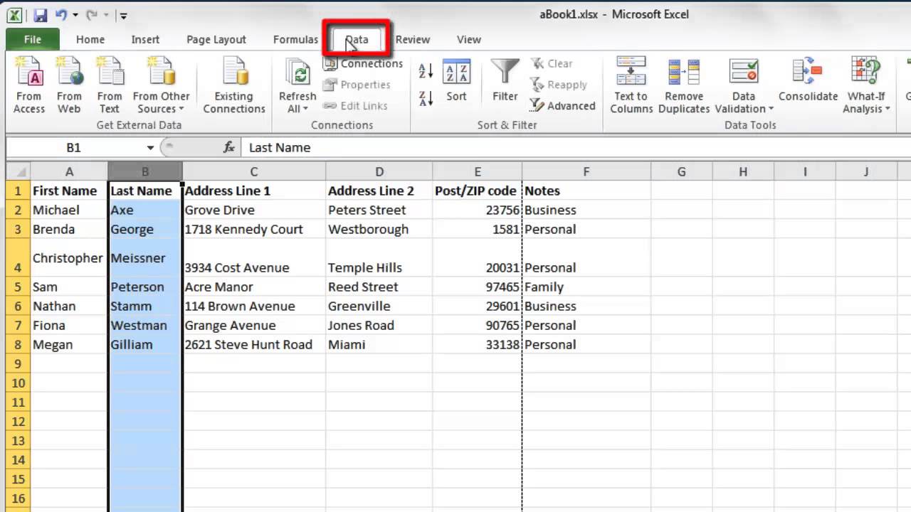Как сортировать Excel 2010 по алфавиту
