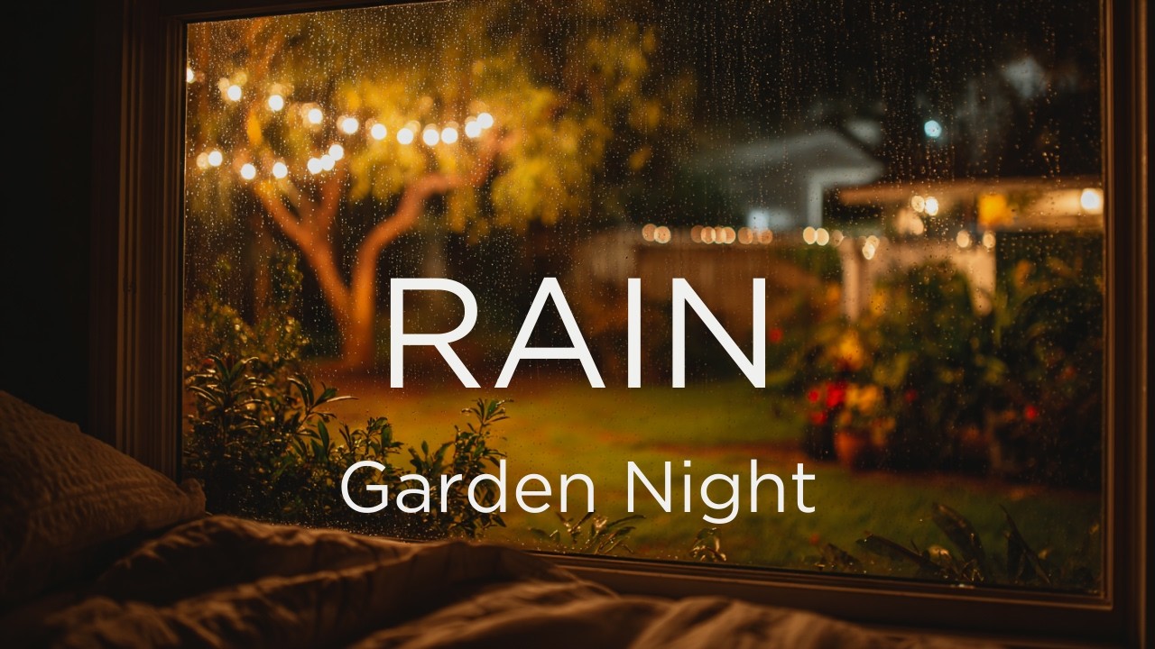 Even Rain – Smooth Rain, Garden Night (Black Screen, 10 Hours) // Long-Form Ambient Soundscape