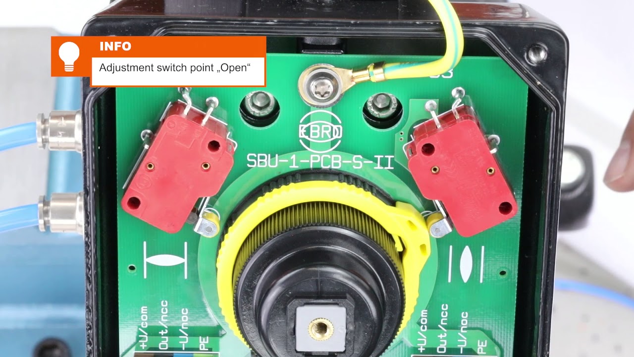 Adjustment of the mechanical limit switches in SBU