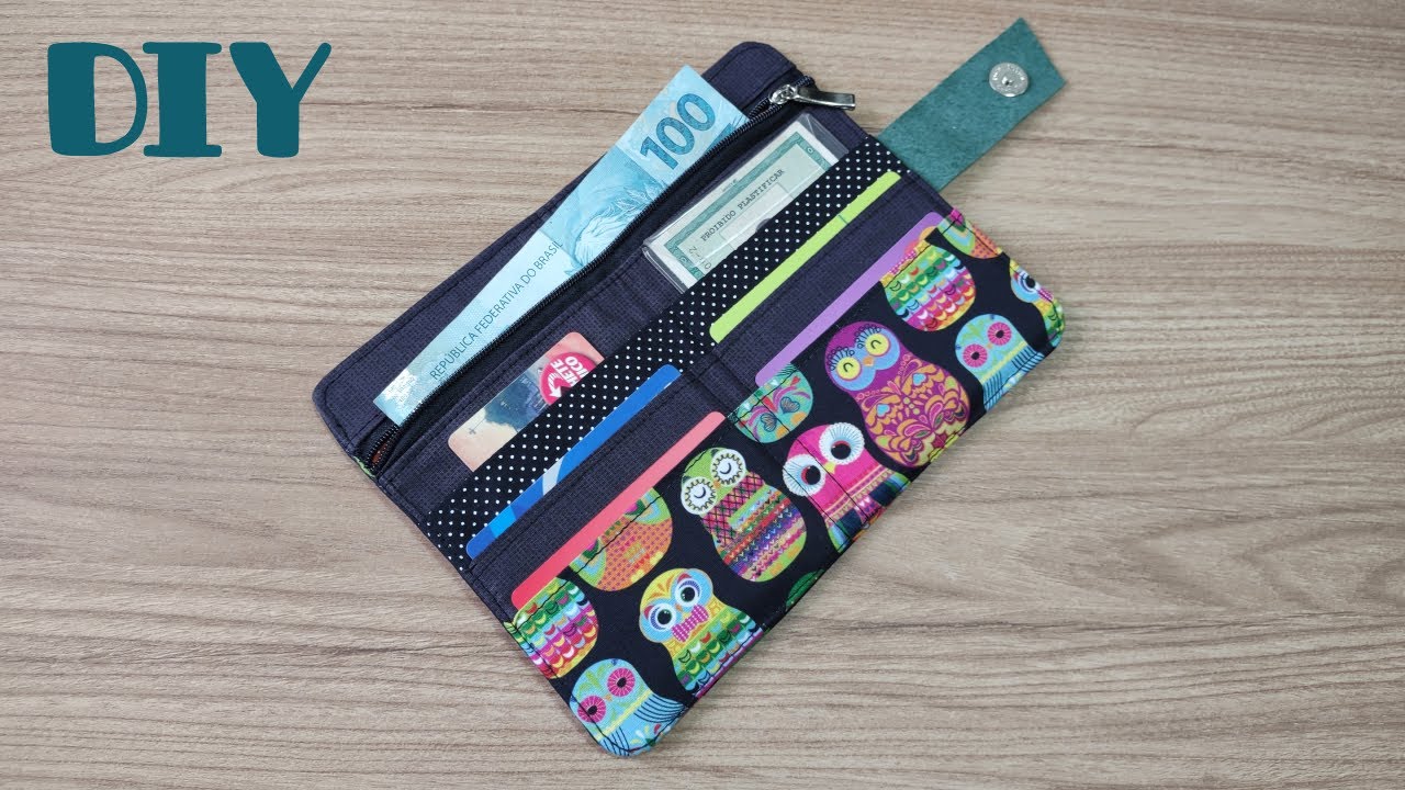 Carteira de tecido super fácil passo a passo / diy super easy fabric wallet