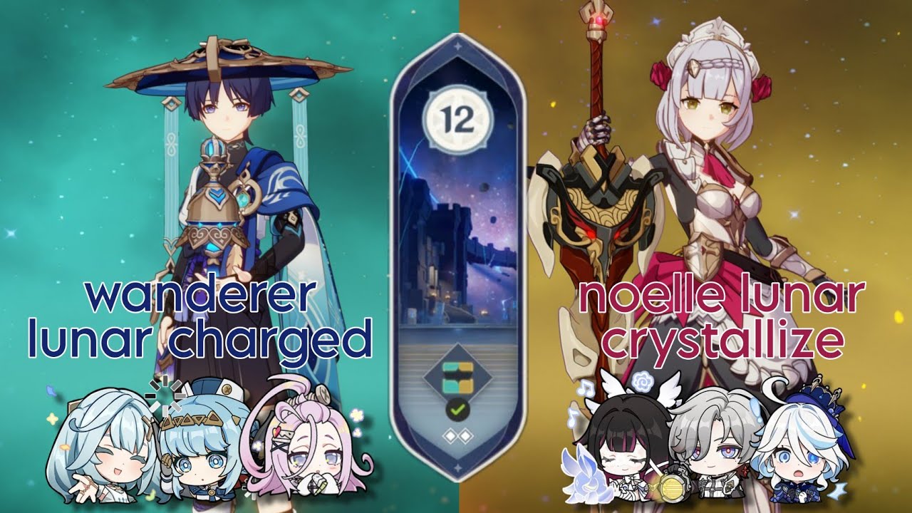 [6.4] wanderer lunar charged & noelle lunar crystallize | spiral abyss floor 12