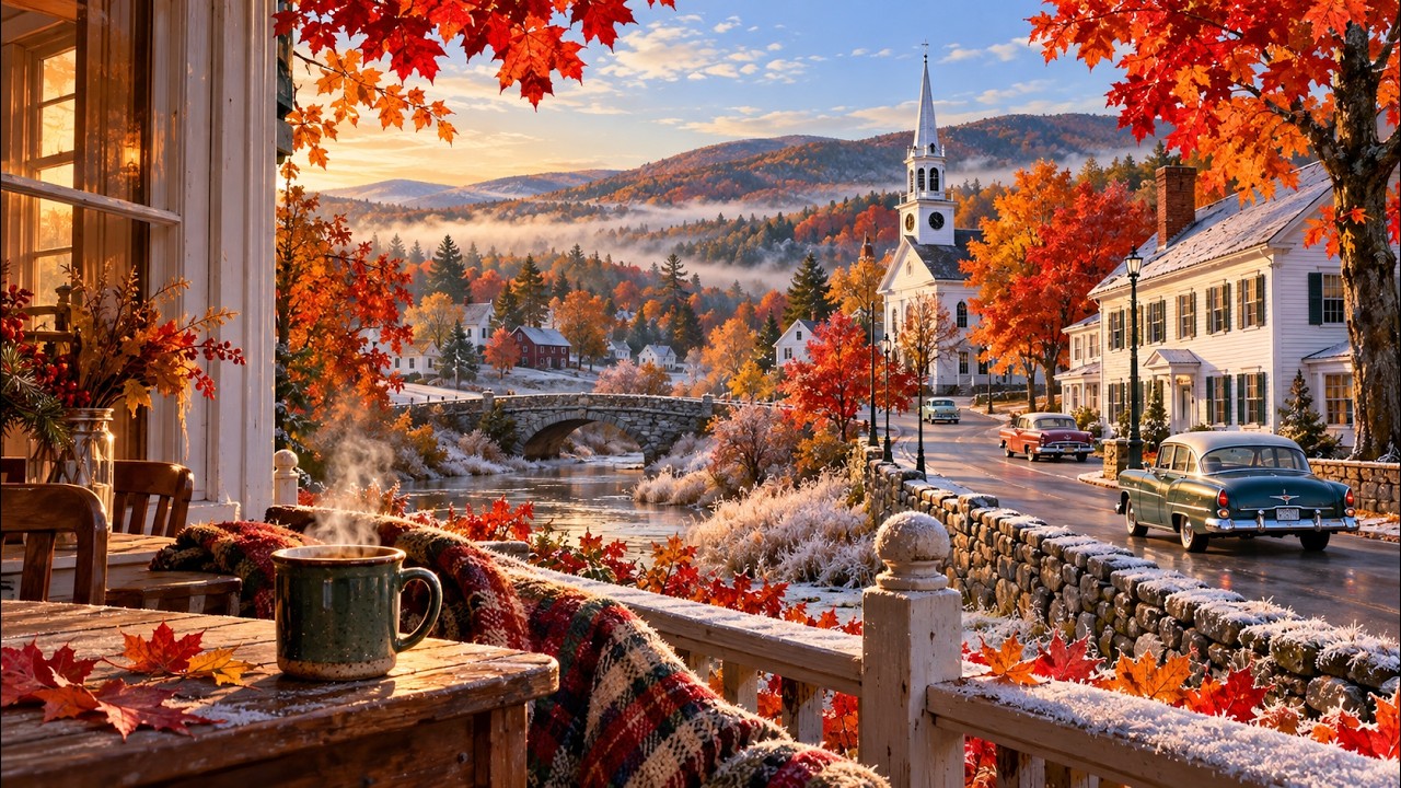 (1959, Vermont) Maple Trees And a Chilly Morning 🍁☕ | Vintage Americana Music