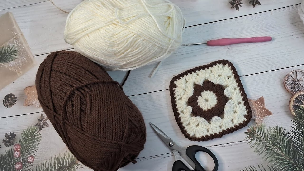 Granny Square Crochet Tutorial for beginners Step-by-Step🧶 #grannysquare #crochettutorial#viralvideo