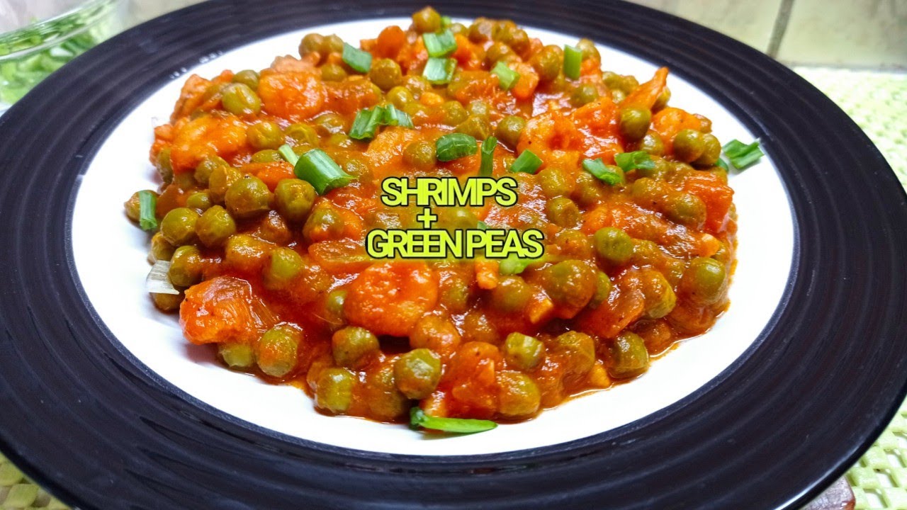 GREEN PEAS AND SHRIMPS WITH TOMATO SAUCE @recipe2018