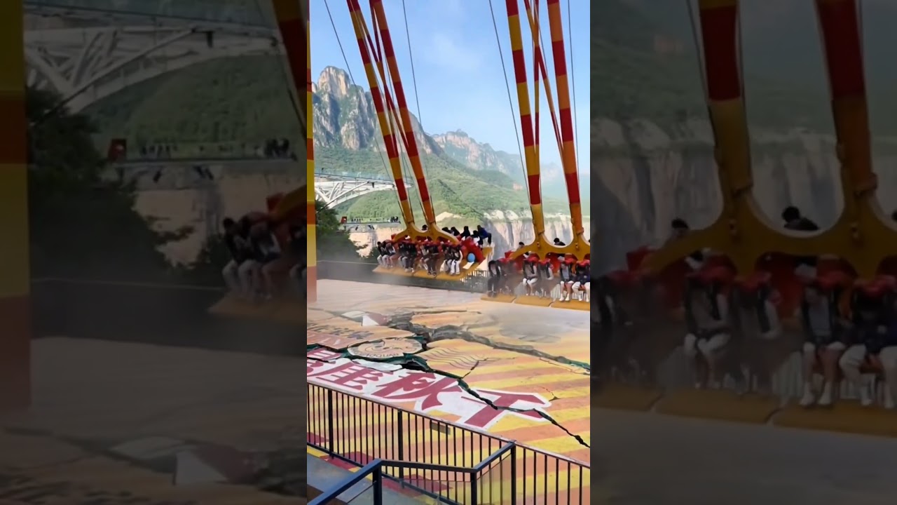 Unexpected Crash at Amusement Park Swing Ride