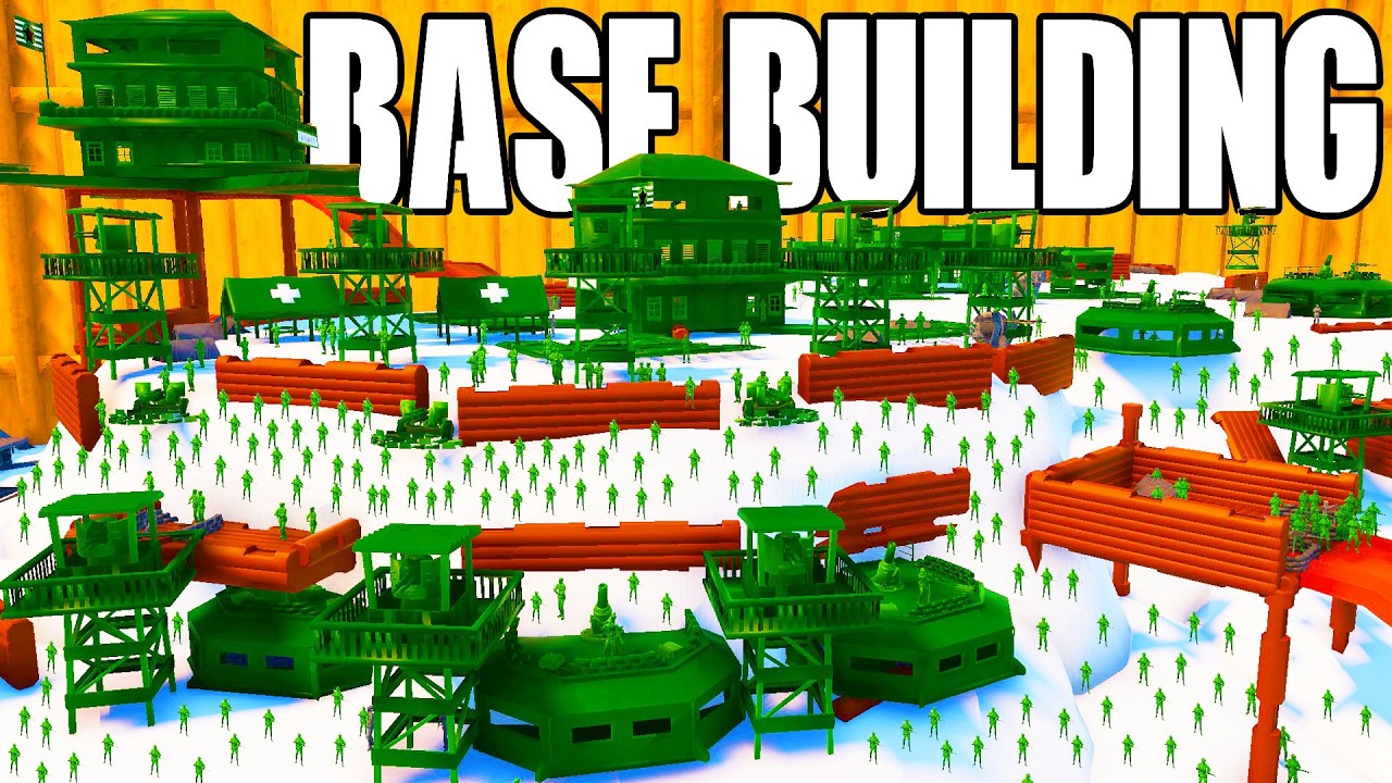 I built an Army Men TUNDRA FORTRESS in NEW Base Building Simulator! - Attack on Toys