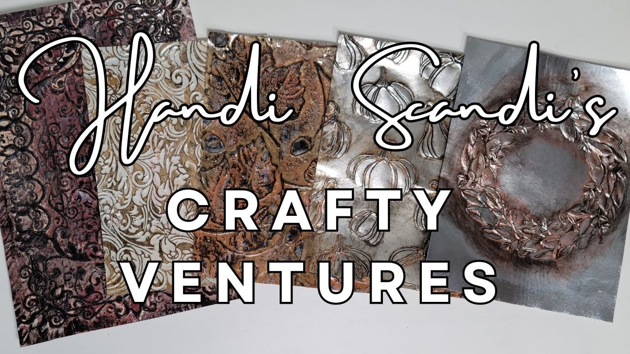 Acrylic Mediums on Embossed Tin Foil Panels