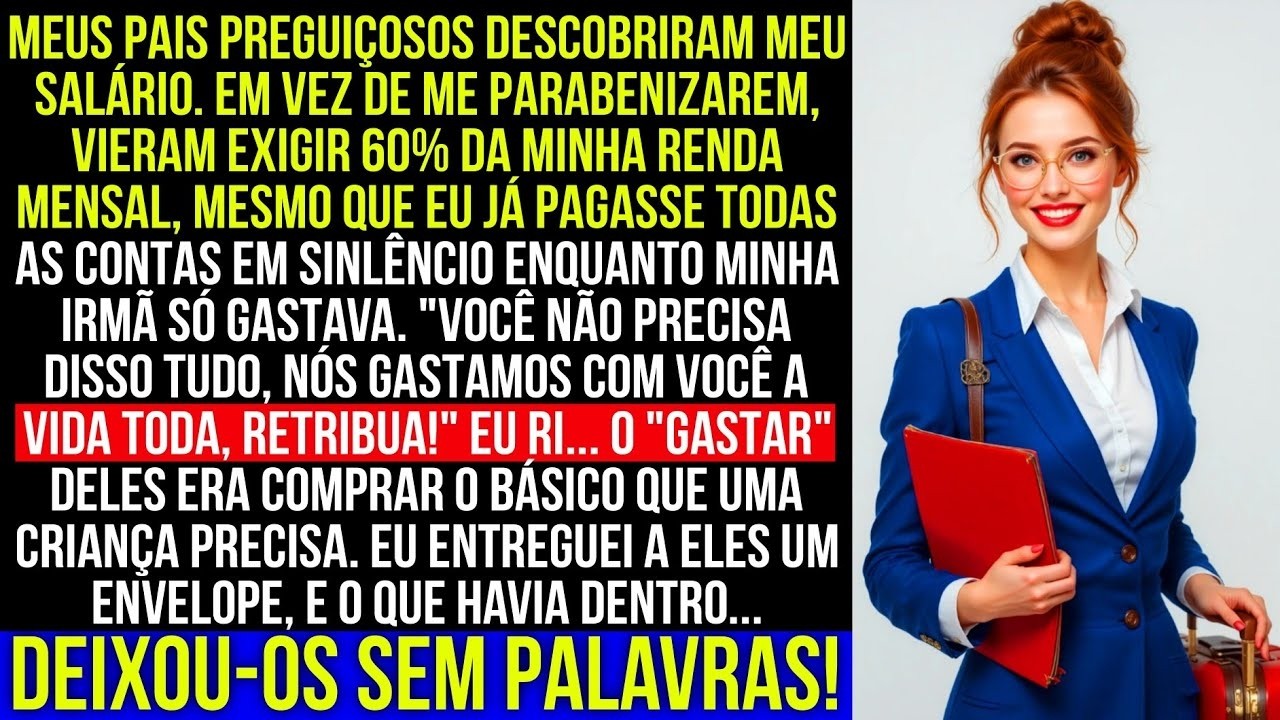 Meus pais preguiçosos descobriram meu salário  Em vez de me parabenizarem, vieram me cobrar
