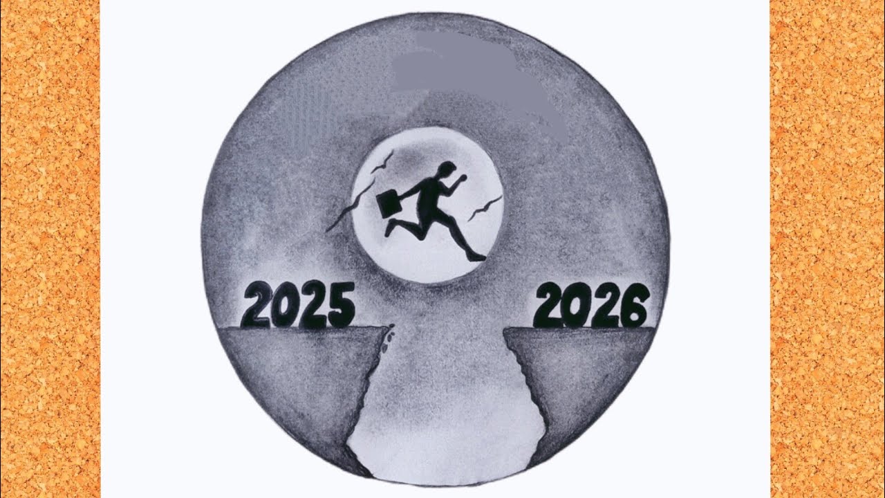 Рисунок «С Новым годом 2026» || Рисунок круга, простой
