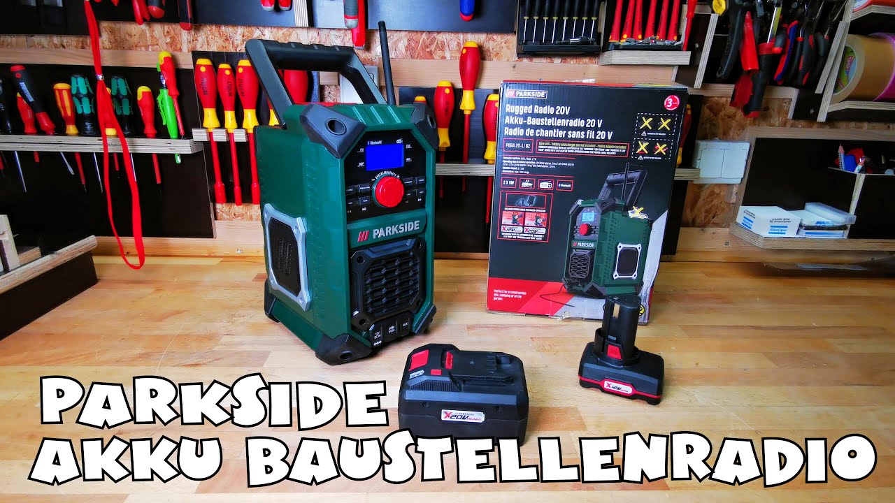 PARKSIDE® Akku-Baustellenradio PBRA 20-Li B2 20 V / 12 V oder Netzbetrieb