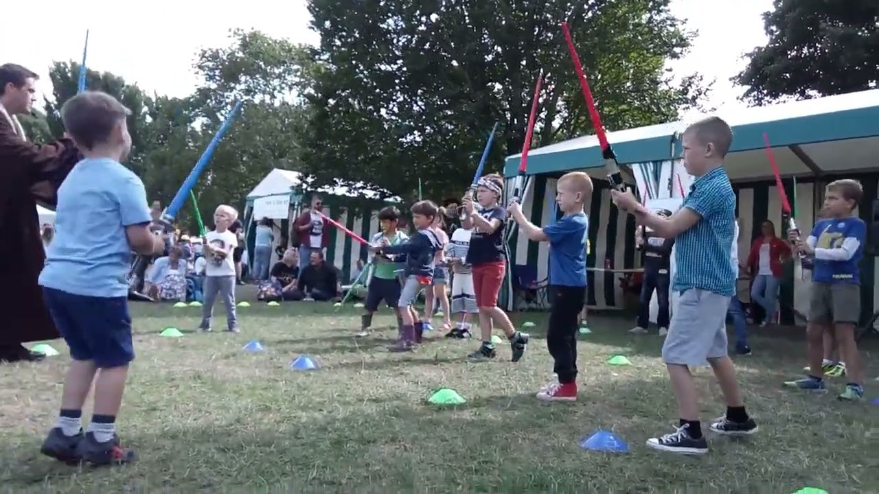 The boys learning jedi at Victorious festival 