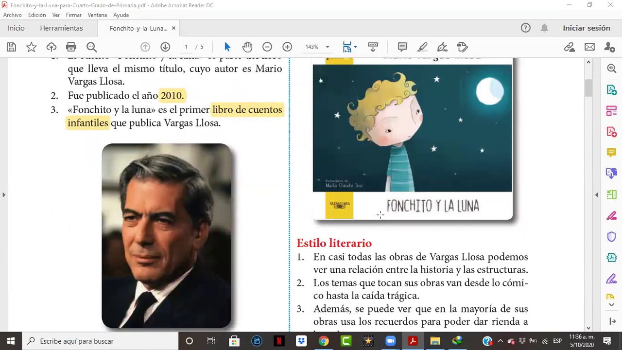 FONCHITO Y LA LUNA 4TO DE PRIMARIA