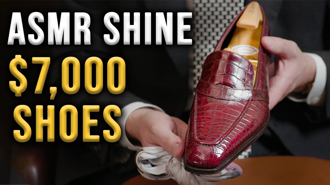 [ASMR] Shining My $7,000 Alligator Loafers from George Cleverley!
