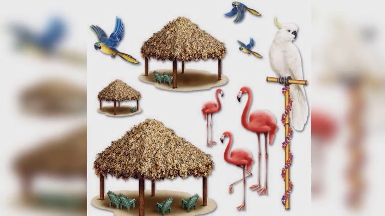 Tiki hut decorations luau party Hawaiian theme party