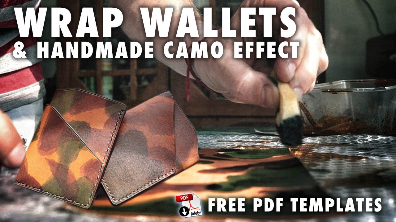 Making Wrap wallets and Camo effect on leather | FREE pdf patterns