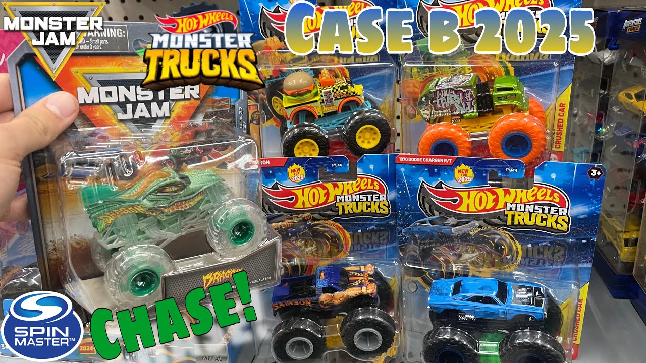 2025 Hot Wheels Monster Trucks Case B FOUND! Monster Jam Series 37 Dragon CHASE & More! INSTORES!