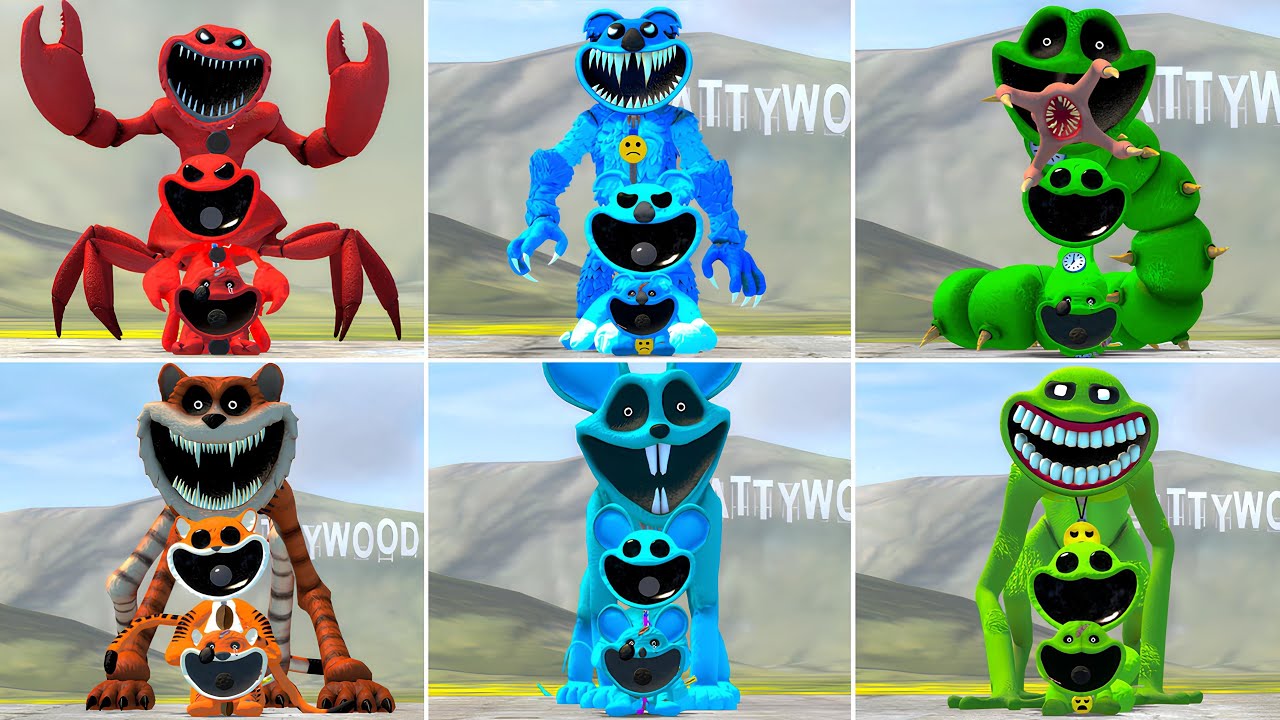EVOLUTION OF NEW ALL BIG SMILING CRITTERS MONSTERS POPPY PLAYTIME CHAPTER 3 In Garry's Mod!