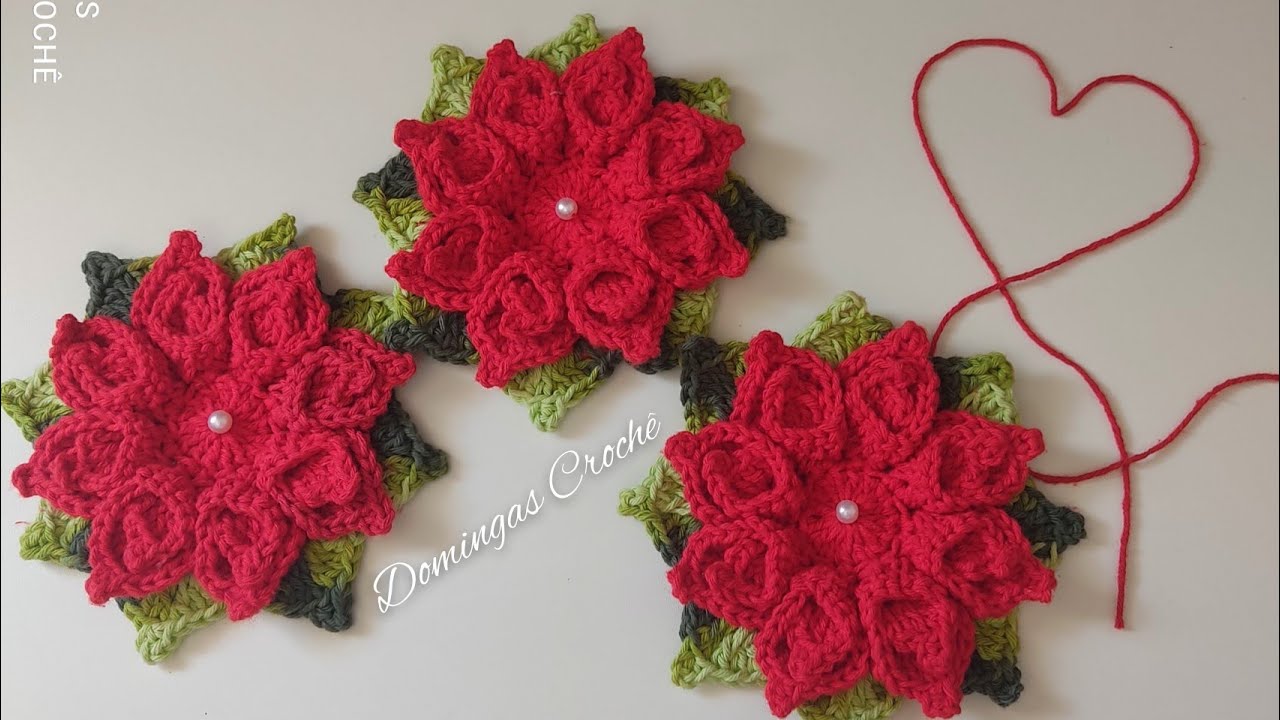 COMO FAZER FLOR DE CROCHÊ SIMPLES FÁCIL / passo a passo❤️