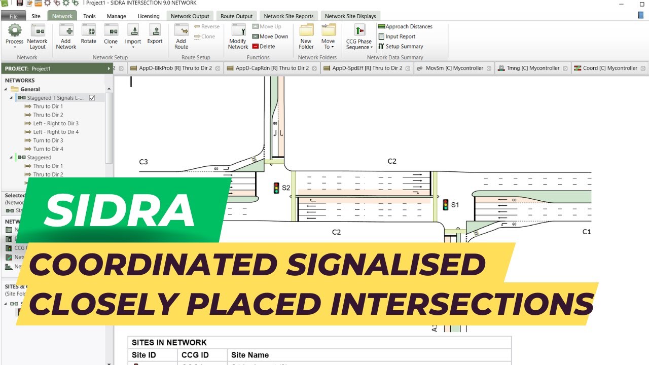 SIDRA Tutorial - Closely placed / coordinated signalised intersections