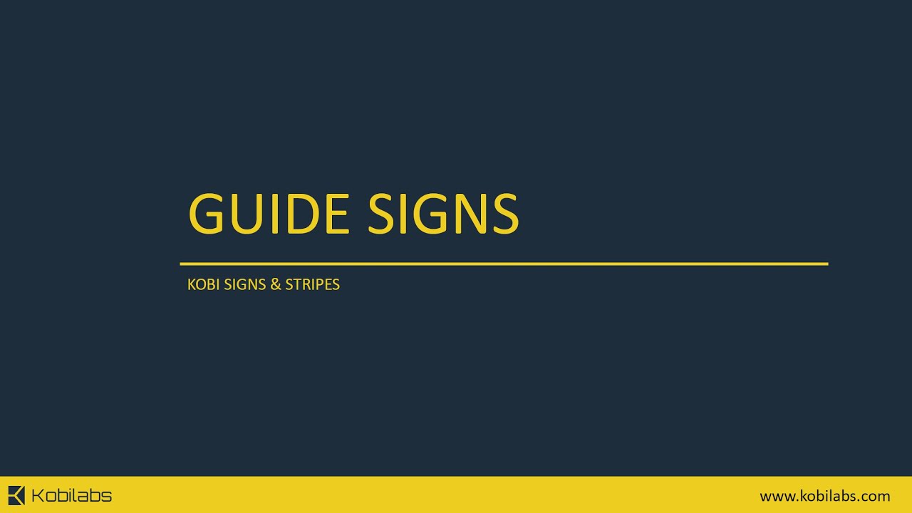 Kobi Signs & Stripes - Guide Signs (Civil 3D, AutoCAD, BricsCAD)