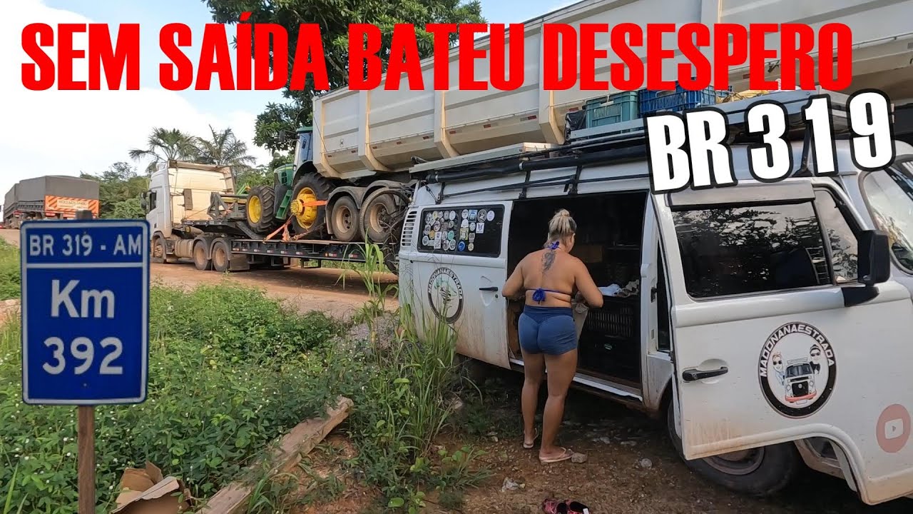 ELES ESTÃO LÁ PARADOS E BLOQUEARAM A BR 319 BEM NO MEIÃO