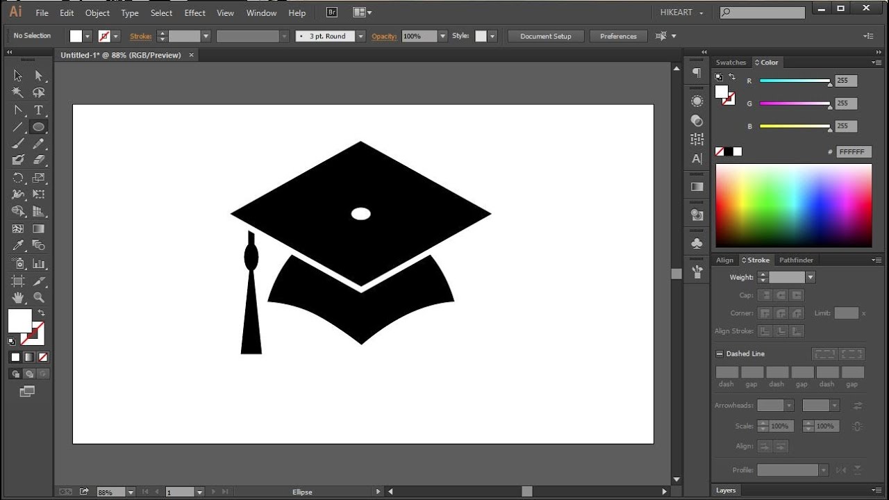 Как нарисовать шапочку выпускника в Adobe Illustrator
