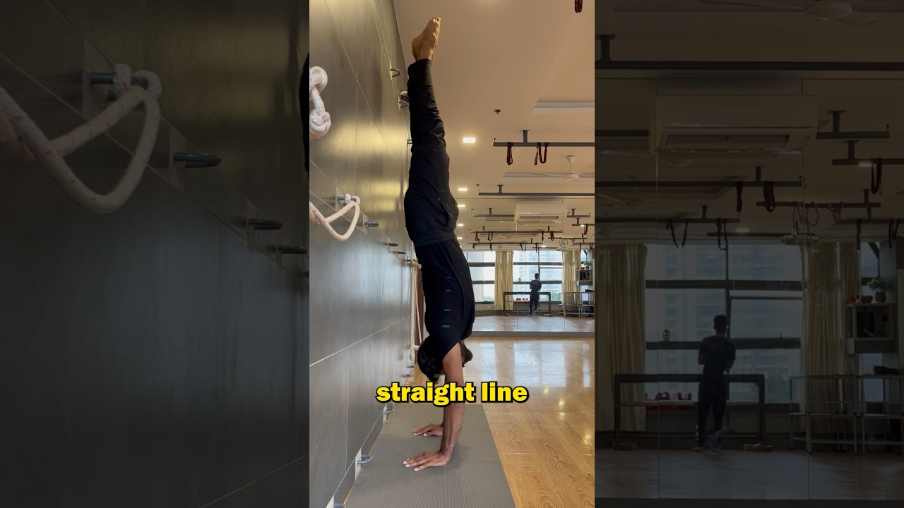 Wall-Supported handstand causing lower back pain? Here is how you can fix it 👆 #handbalancing #yoga