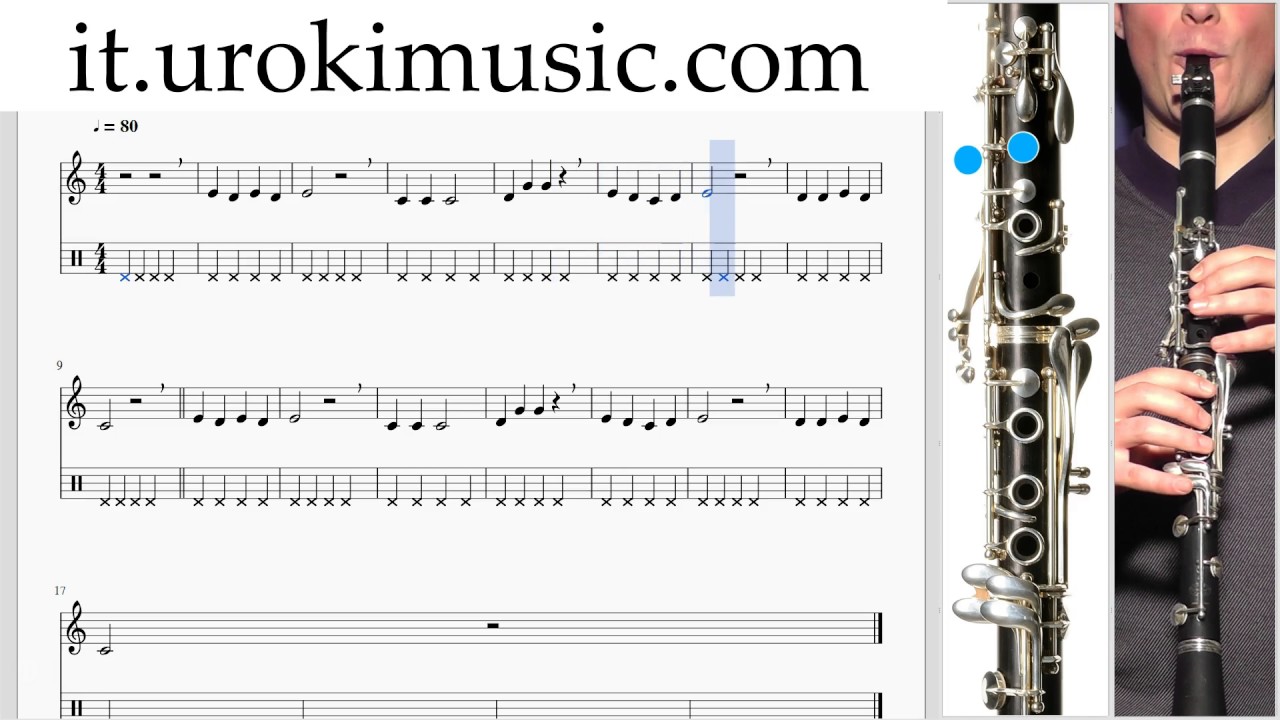 Lezioni di Clarinetto C#1 S#1 L#12 Melodia Tutorial Spartito Imparare Insegnante Metodi Partiture