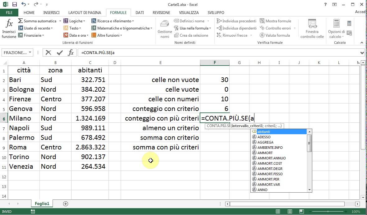 Analisi Dati con Excel 2013 - 13 - Conteggi e somme