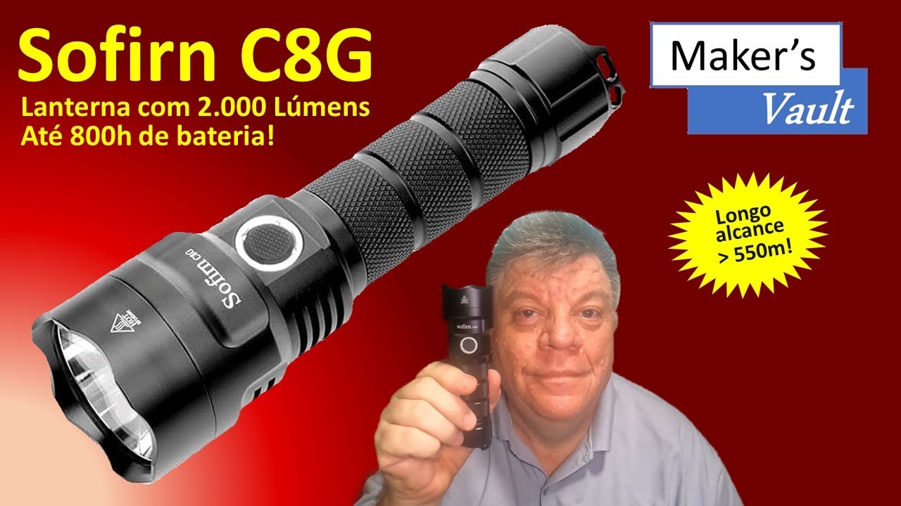 Sofirn C8G: Lanterna com 2000 lumens, grande alcance e fácil de usar