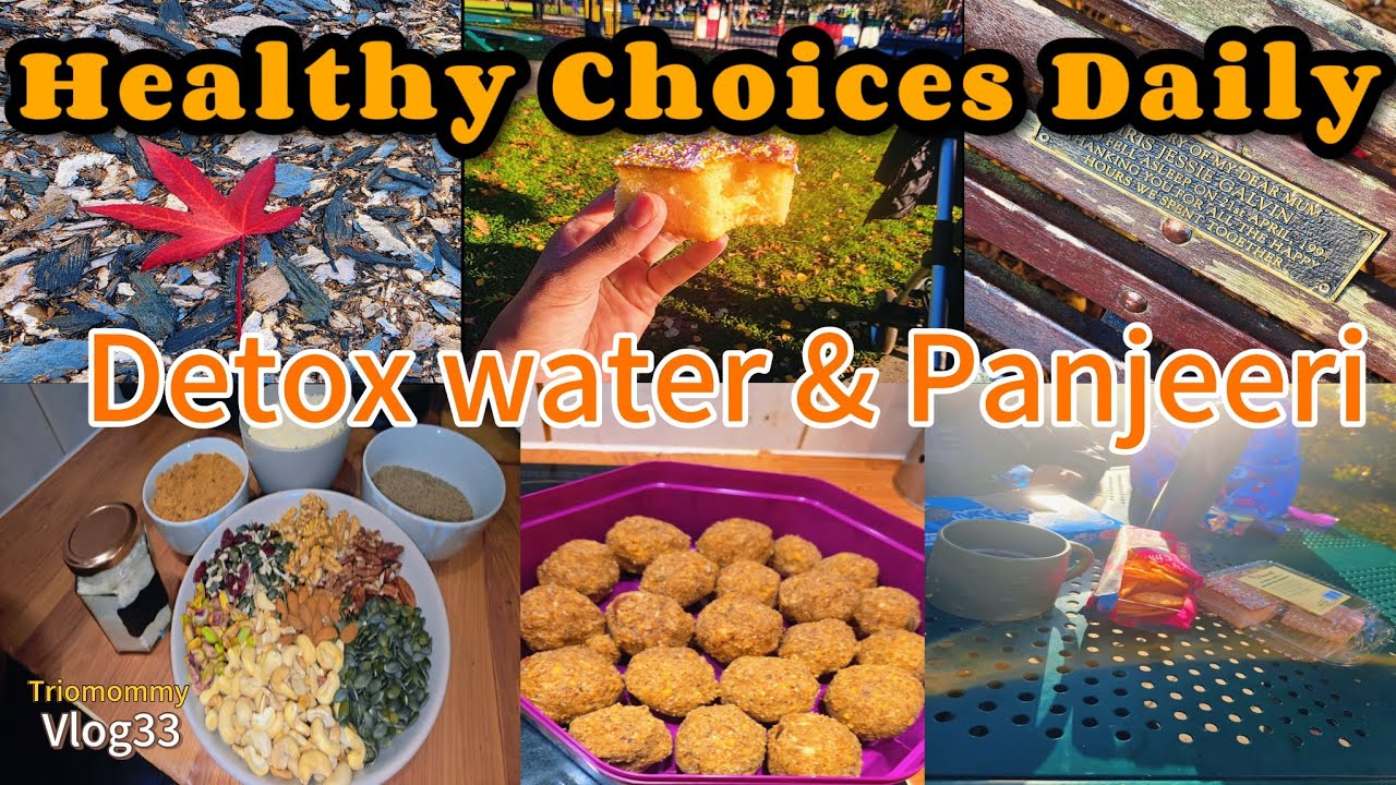 Healthy lifestyle vlog ||Anar detox water & dried fruit panjeeri || Park day with kids|