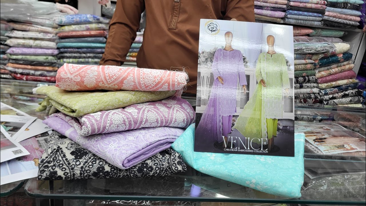 Hz Cotton Pakistani Party Three piece | Chikenkari Dress for Womens | Unstitched Dress