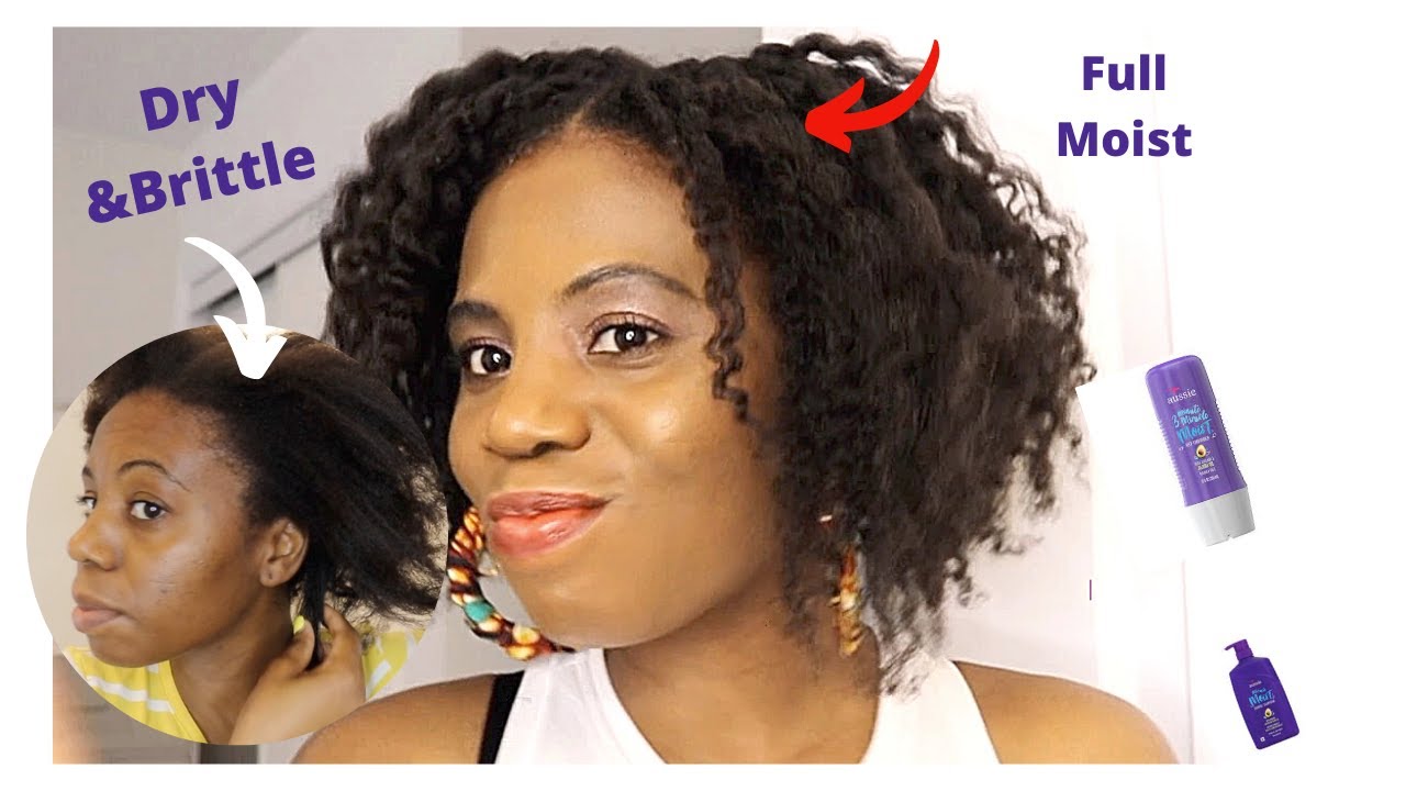 Hair care routine for dry natural hair with Aussie Moist