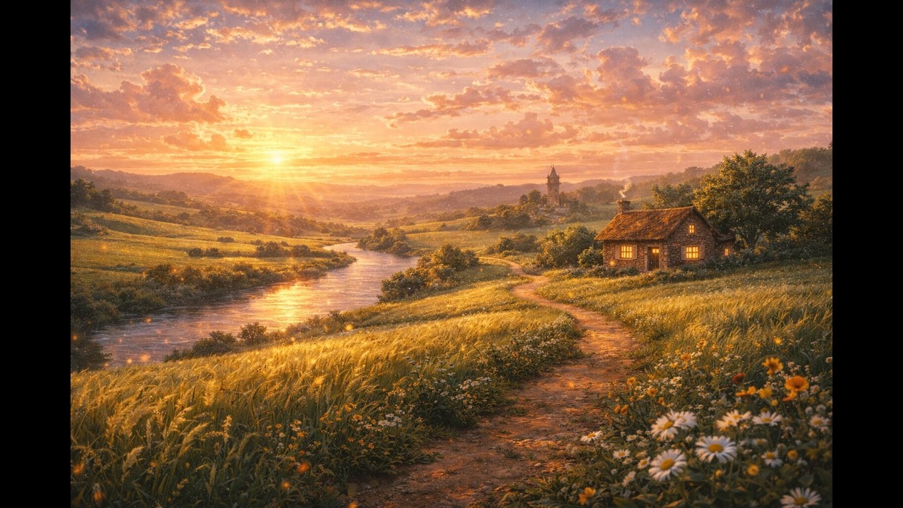 Peaceful Medieval Countryside 🌾✨ | Relaxing Fantasy Music for D&D, RPG Exploration (1 Hour)