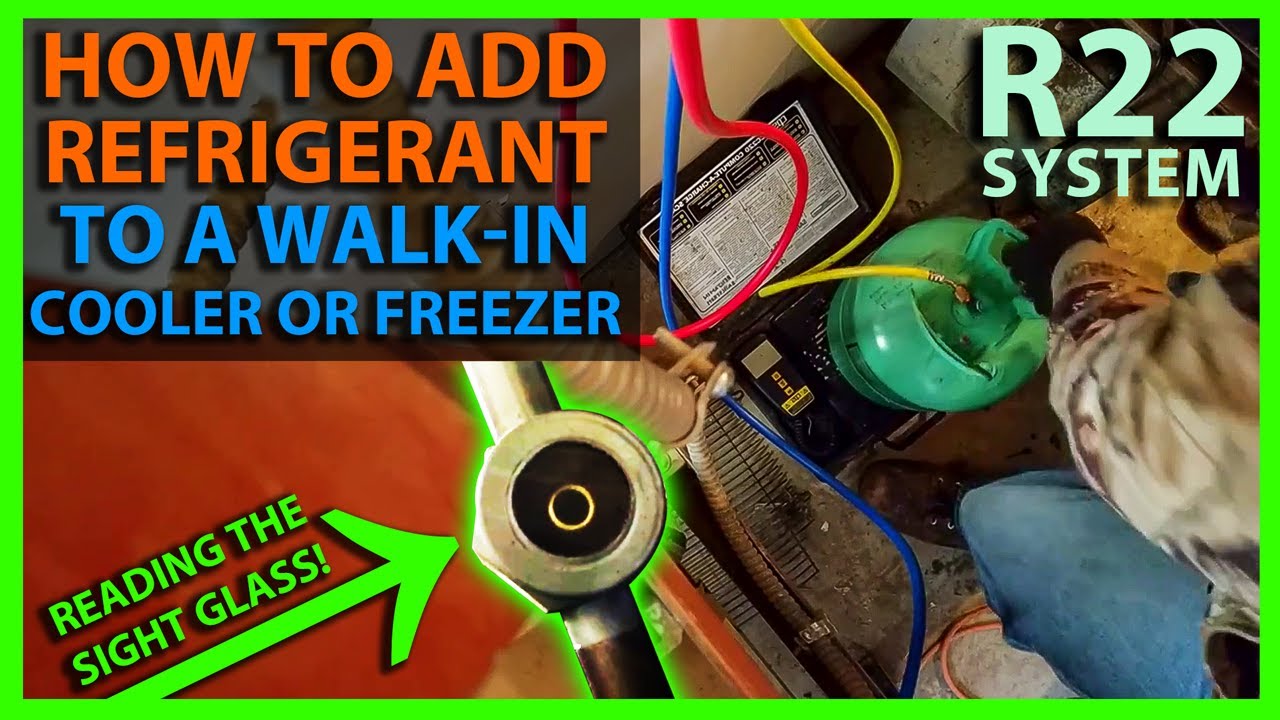 How to Add Freon or Refrigerant to a Walk In Cooler or Freezer with Sight Glass