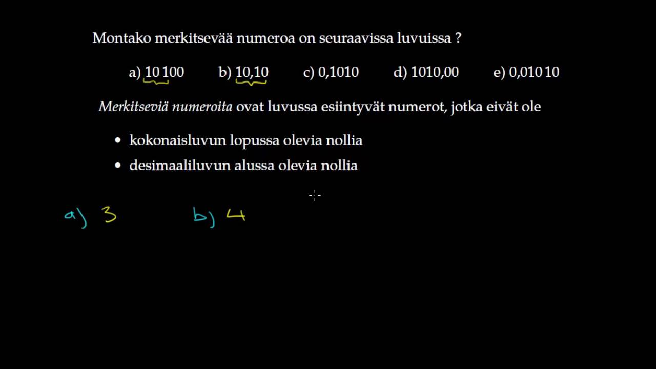 Merkitsevät numerot (määritelmä, kuinka monta)