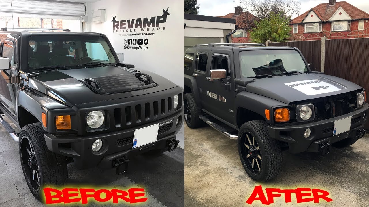 Hummer H3 Gets Wrapped in Matt Black