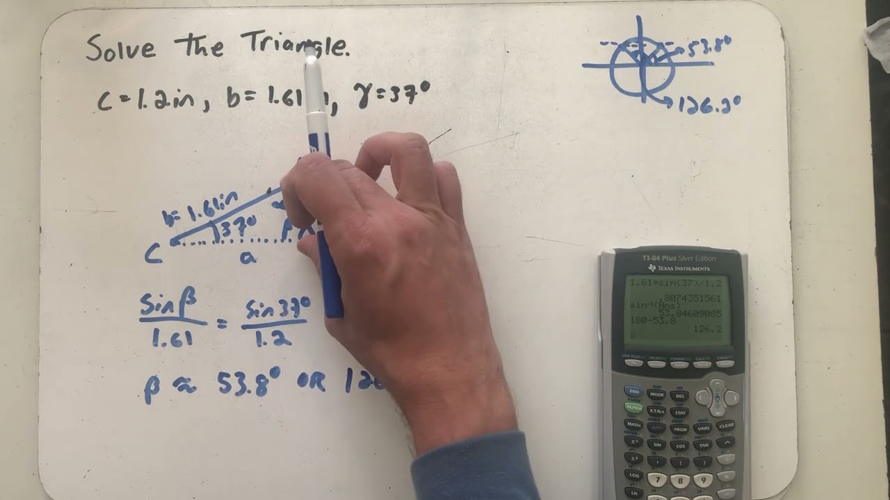 Solving a side side angle triangle with 2 solutions