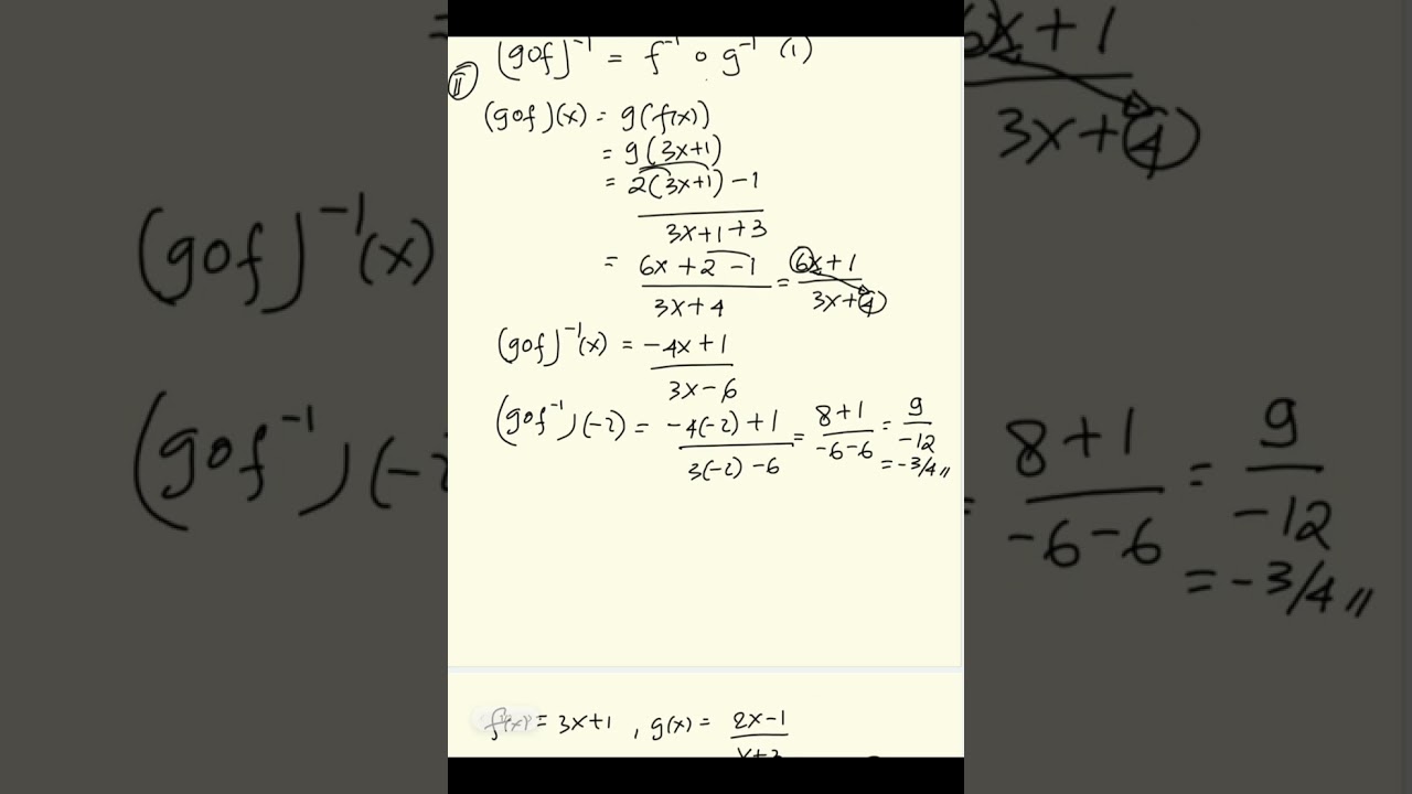 Latihan soal fungsi komposisi dan fungsi invers#matematikamudah #fungsikomposisi #fungsiinvers 