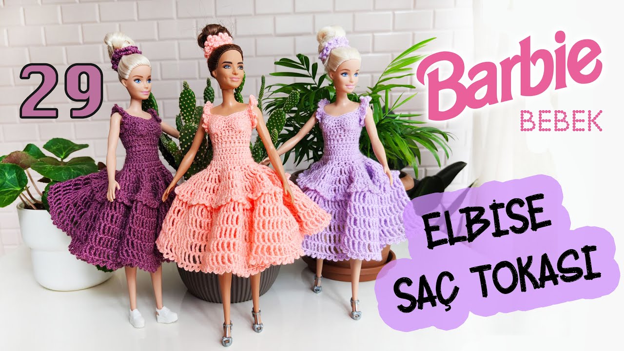 Barbie Bebek Kıyafet 29 - Elbise, Saç Tokası